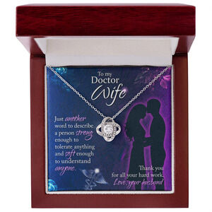 Just Another Word Infinity Knot CZ Necklace Silver Tone Luxury Box